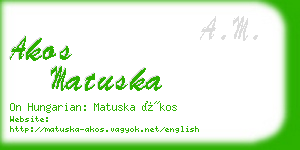 akos matuska business card